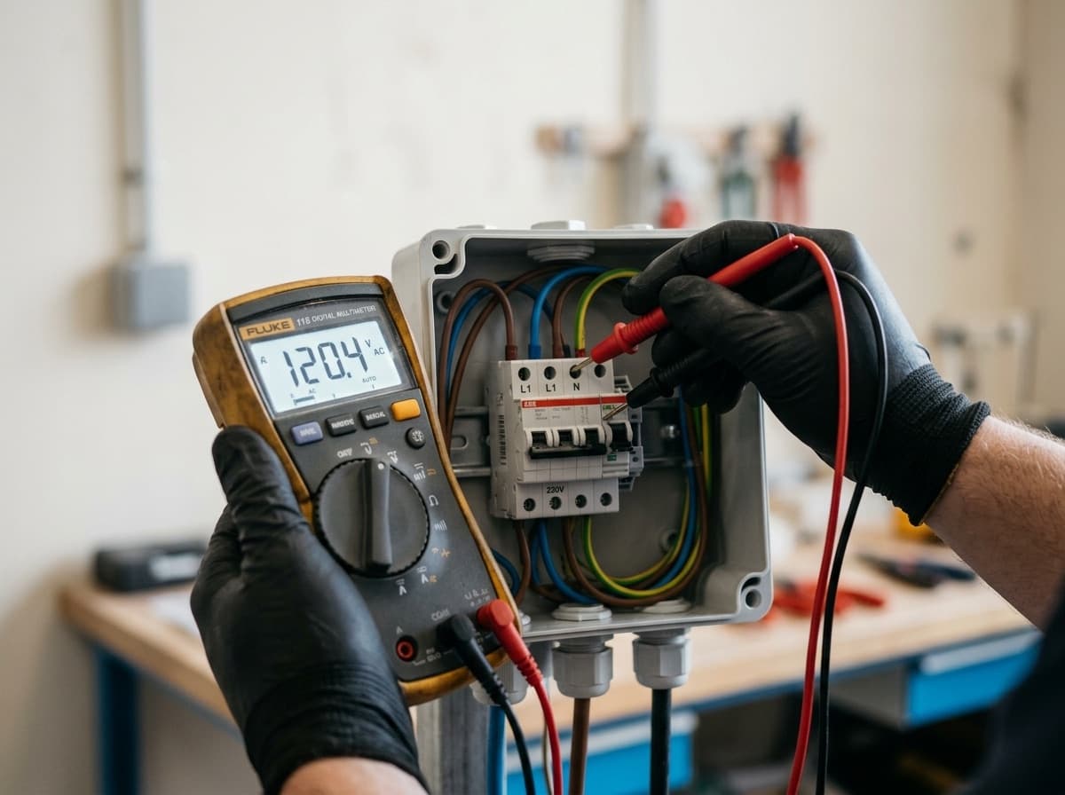 Mesure de tension au multimètre sur un circuit ouvert